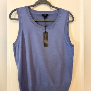 Talbots Pima Cotton Sleeveless Sweater Vest  Size Large Periwinkle Blue. NEW